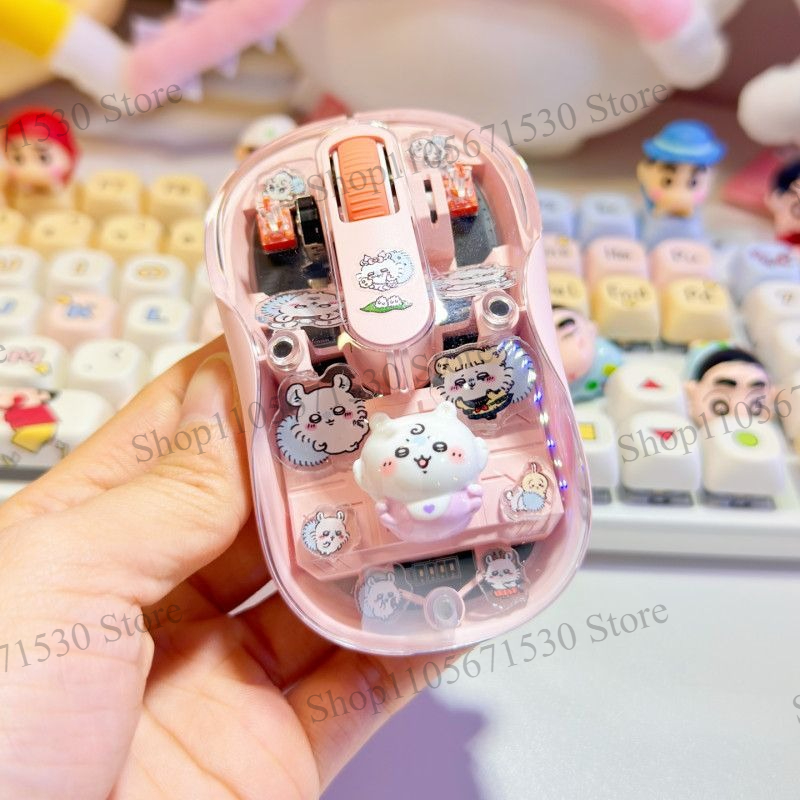 Kawaii Tech Accessories - Mouse Sem Fio Kawaii Chiikawa Transparente
